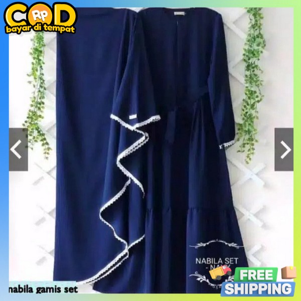 Gamid Kerudung Syar'I Bsju Games Pesta Kondangan Dres Korea Style 2In1 Branded Ibu Ibu 1 Set Gamis S