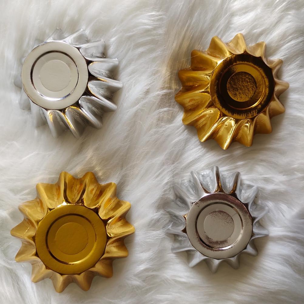 BAKINDO Cupcake Case Wave Gold / Silver Muffin Paper Cup 25 pcs