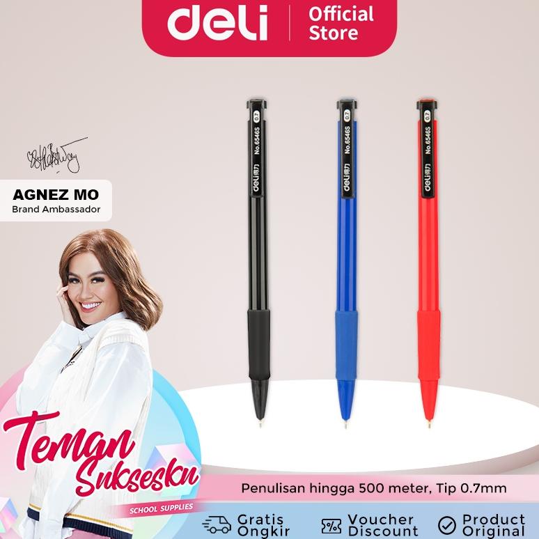 

Deli Ballpoint Pen / Pulpen Bolpoin Retracable 0.7mm Dapat Menulis Hingga 500 Meter 6546S 1pcs