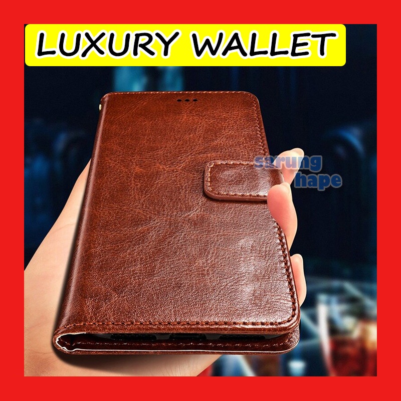 Vivo Y81 - Dompet HP Kulit Wallet Flip Leather Case Casing Cover