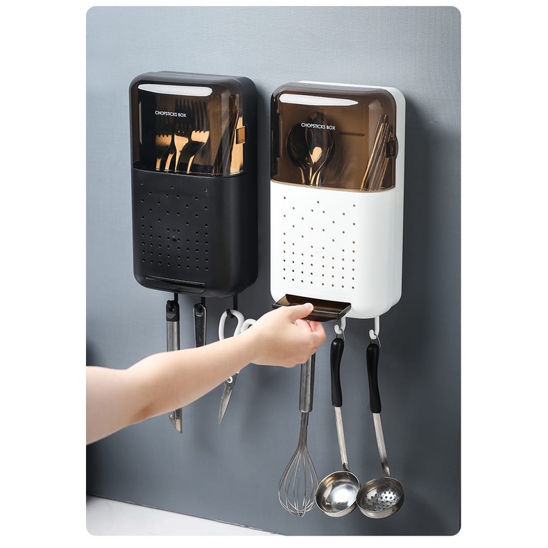 Tempat Sendok Estetik Korean Style Tempat Sendok Garpu Gantung Estetik Tempat Sendok Tertutup