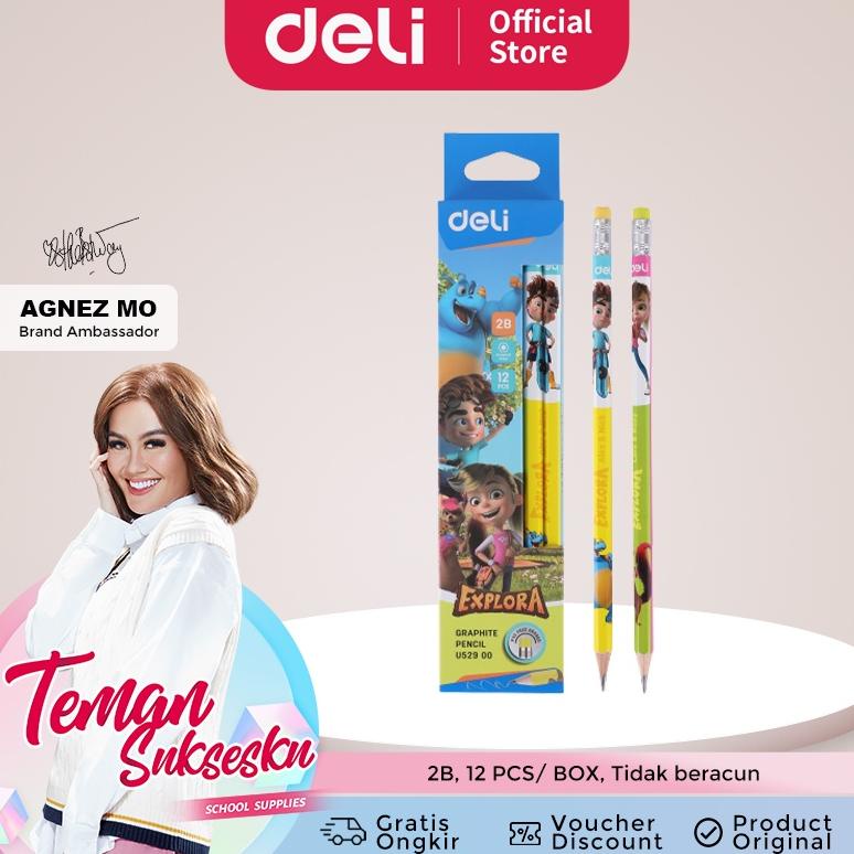 

Deli Graphite Pensil 2B Karakter Super Wings dengan penghapus 12pcs/Box EU53500