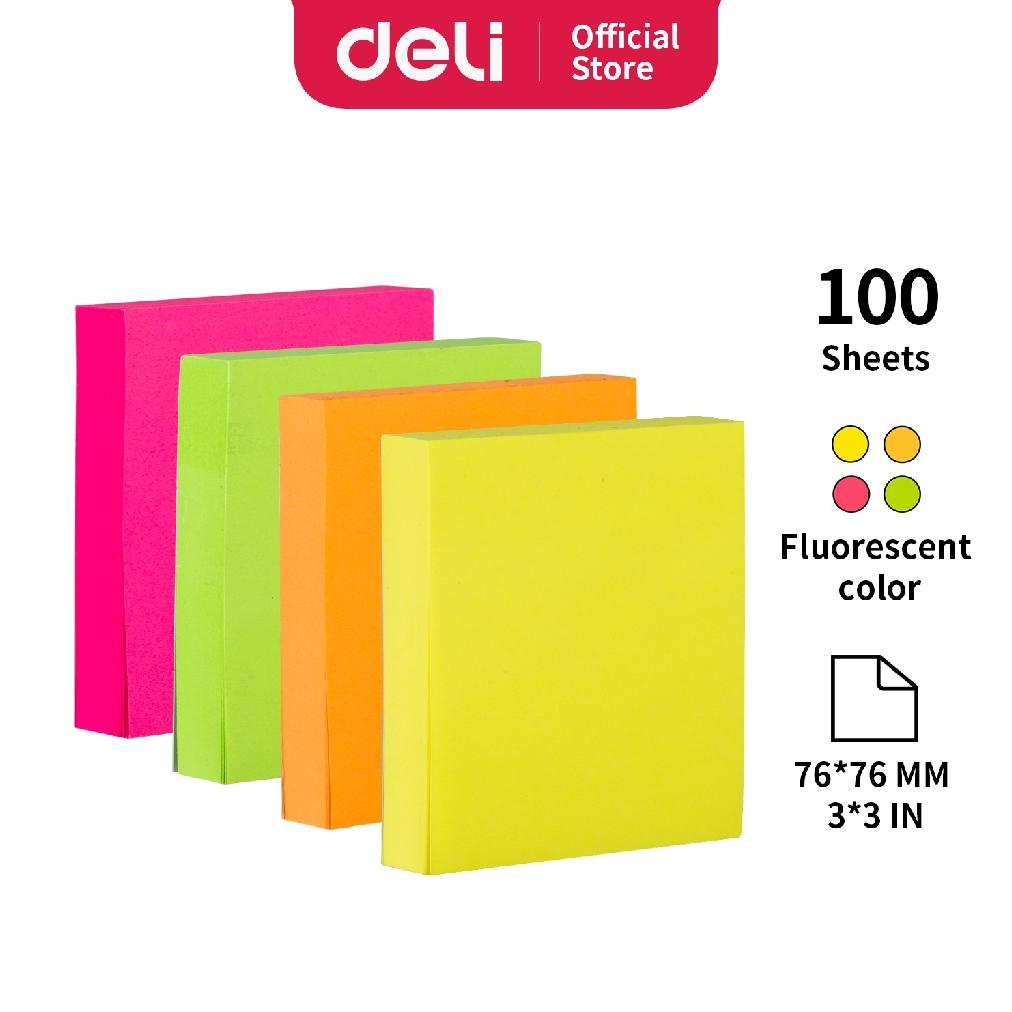 

Deli Memo tempel - Sticky Notes 4 Warna x 100 Sheets] Perekat yang kuat EA02302