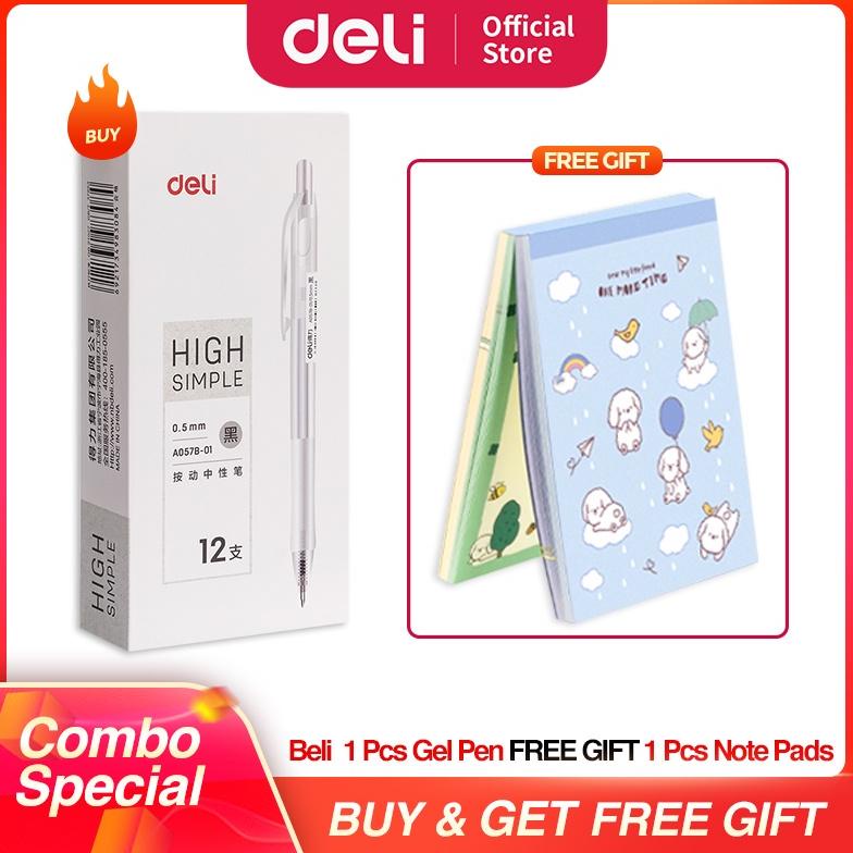 

[COMBO SUPER HEMAT] Deli Gel Pen / Pulpen Gel Retractable 0.5mm Isi 24