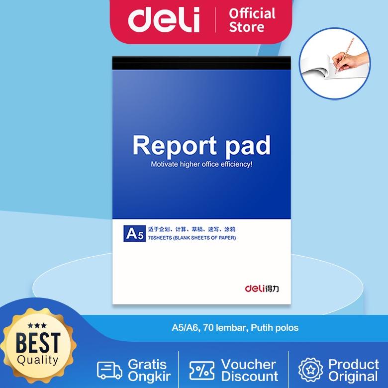 

Deli Report Pad / Buku Memo A5/A6 Sampul Biru 70 Lembar 7712 7713