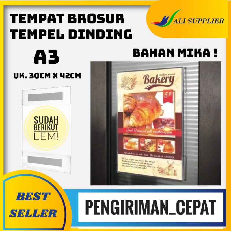 TEMPAT POSTER TEMPEL DINDING TEMPAT BROSUR TEMPEL FRAME TEMPEL UNTUK DITEMBOK / POSTER DINDING / SIGN DITEMBOK / KERTAS BROSUR DITEMBOK DENGAN LEM 3M / DISPLAY POSTER BROSUR DITEMBOK BAHAN MIKA / MIKA TEMPAT BROSUR UNTUK DITEMBOK DENGAN LEM UKURAN A3