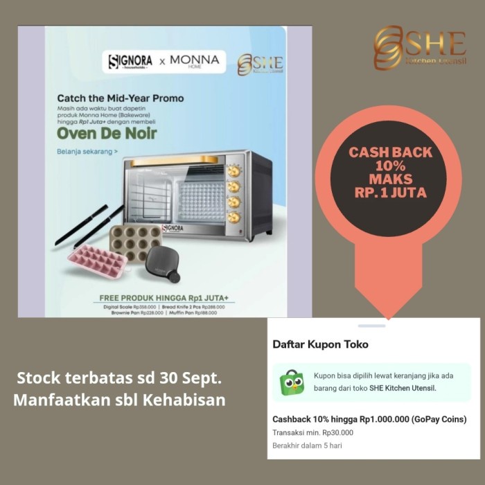 Oven Signora De Noir 150 Liter