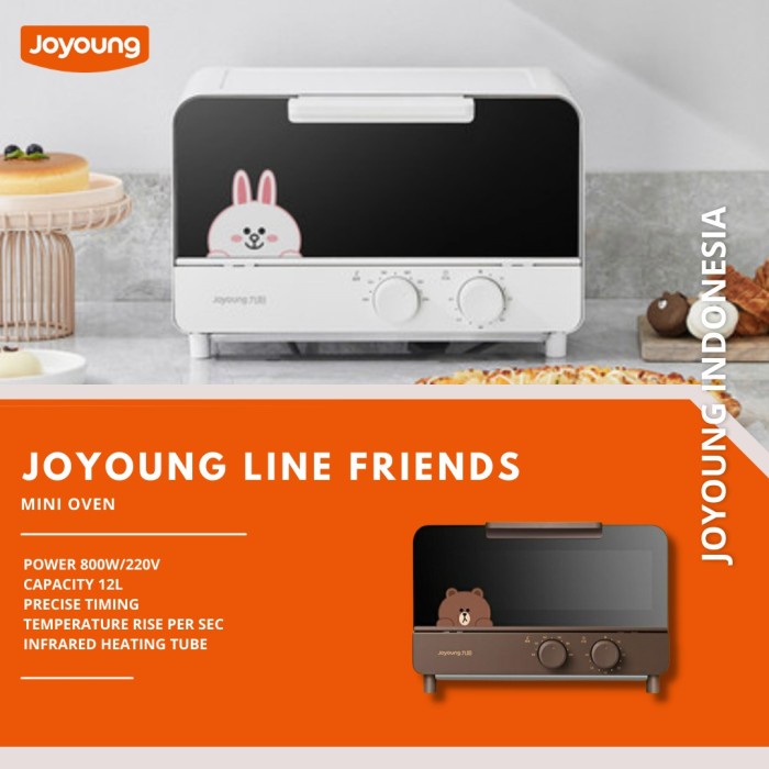 Joyoung Line Friends Mini Oven 12L Brown, Sally & Conny Oven Listrik