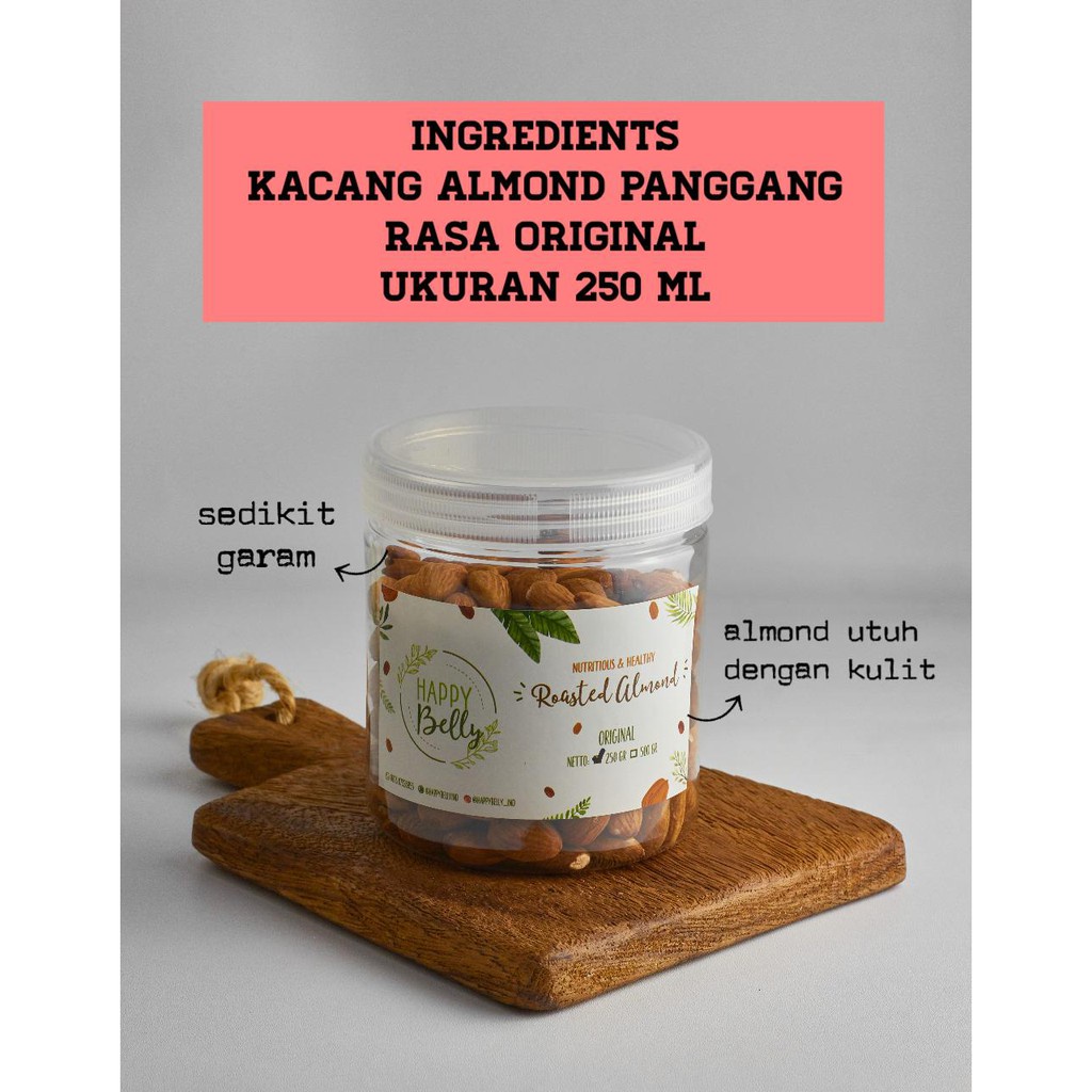 

Kacang Almond Panggang Langsung Makan Rasa - Uk 250 Gram