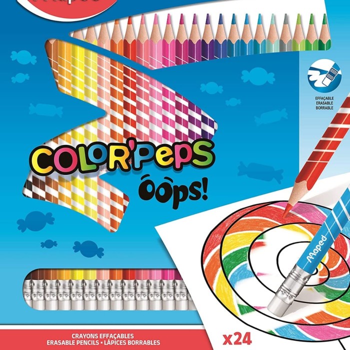 

Terlaris Pinsil Warna Panjang Maped With Eraser 24 Color