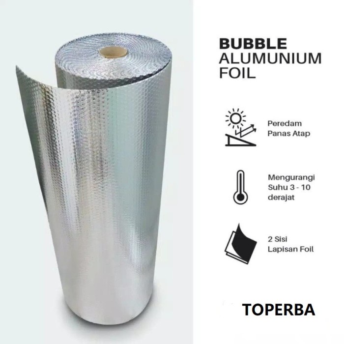 Promo Bubble Wrap Aluminium Foil - Bubble Foil Roll 25 Meter X 1,2 Meter Terbaru