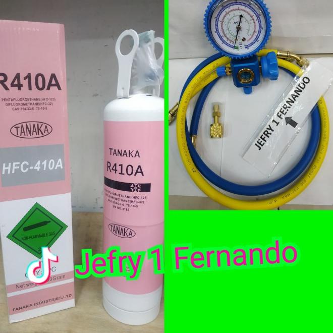 Paket Isi Freon Ac Rumah R410A Freon+Adaptor R410A+ Selang+Manifold
