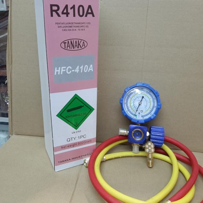Paket Isi Freon Ac Rumah R410 Manifold Selang Freon Conektor