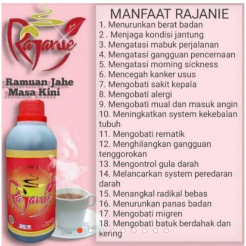 

Rajanie (Ramuan Jahe Merah Masa Kini)