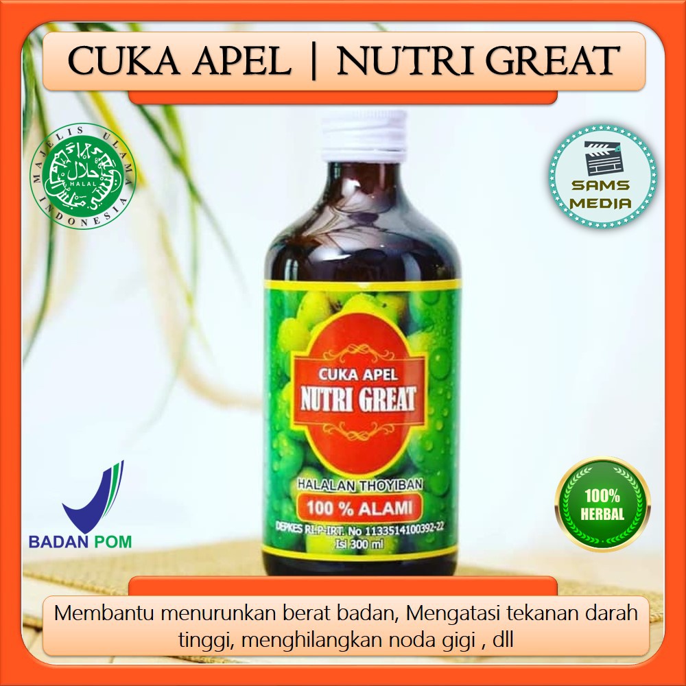 

Cuka Apel Nutri Great Cuka Buah Tanpa Gawet Multi Khasiat - Samsmedia