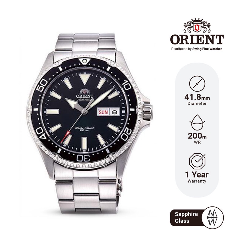 Jam Tangan Pria ORIENT RA-AA0001B Kamasu Mako III Automatic Sapphire Crystal Stainless Steel Origina