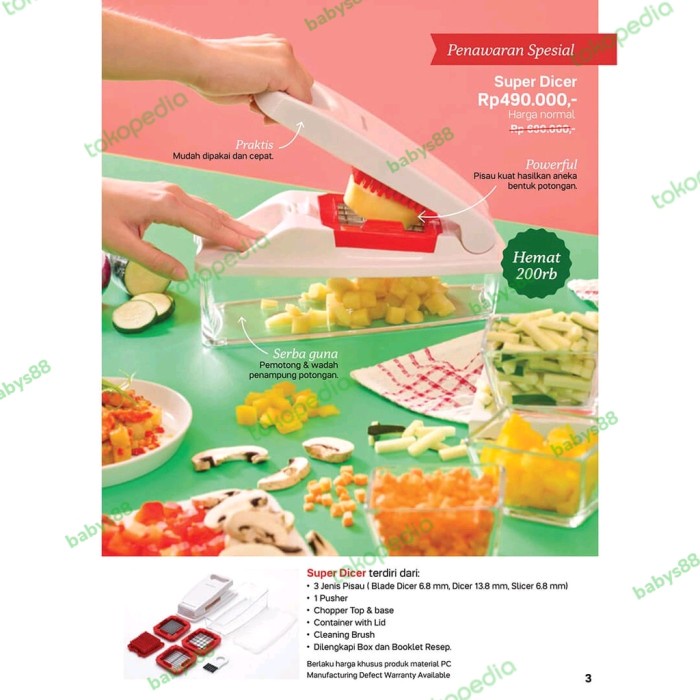 Pemotong Sayuran Serbaguna Tupperware - Super Dicer Tupperware Promo Terbaru