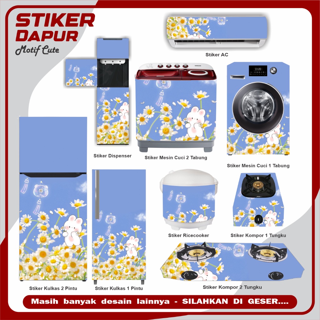 Stiker KulkasStiker Ac Sticker Rice cooker uk kecil besar Stiker Mesin cuci  Stiker Kompor