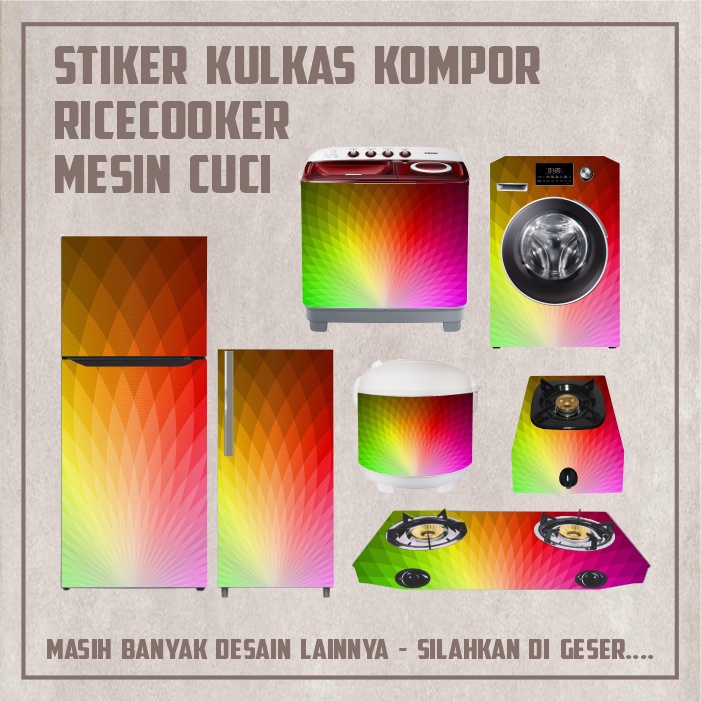 Sticker Rice cooker ukuran kecil besar Stiker Mesin cuci Stiker Kulkas Stiker Kompor Stiker Ac