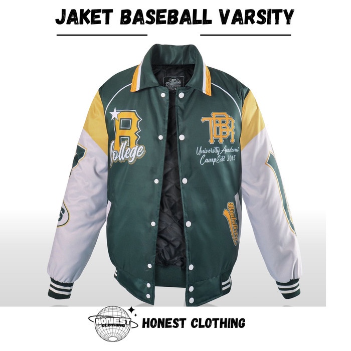 Jaket Baseball Varsity Pria Jacket Motor Sunmori Windbreaker Berkerah