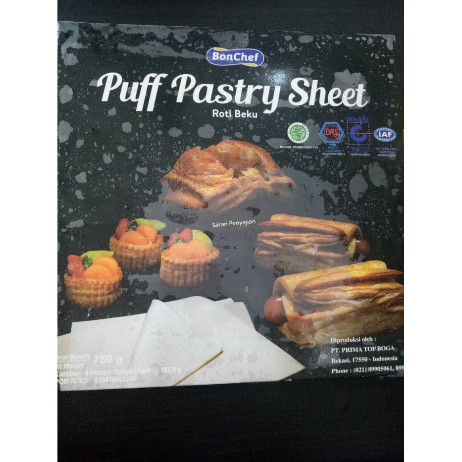 

Bon Chef Kulit Puff Pastry Sheet/ Kulit Zuppa Soup Isi 4 Lembar