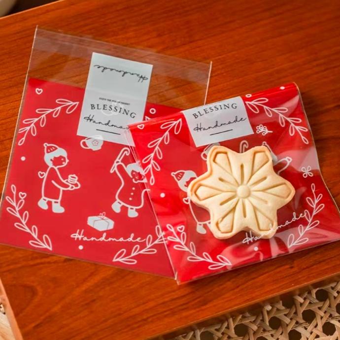 

^%^%^%^%] 100lembar Plastik cookies Natal /plastik Natal /kemasan kue Natal