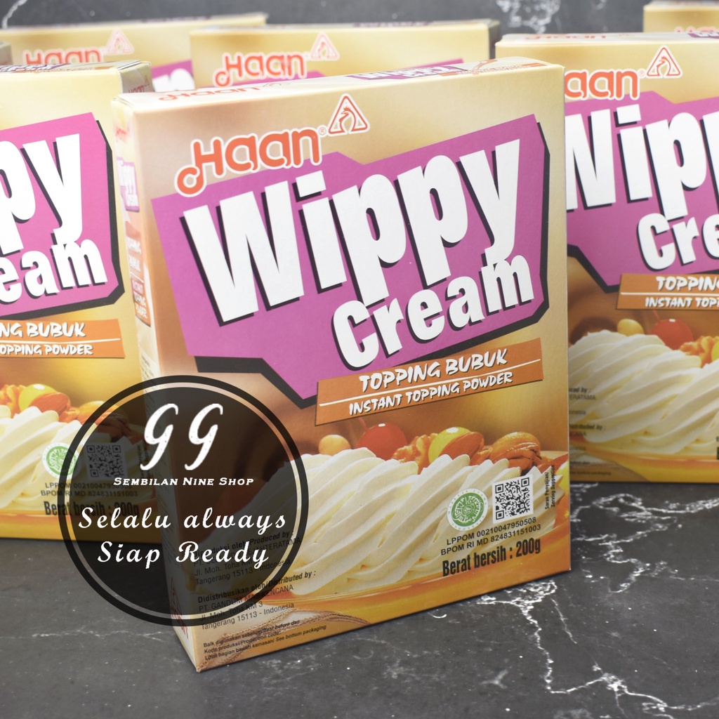 

Wippy Cream 200 Gram Haan Whipping Cream Powder Topping Bubuk Krim Kocok Whip Toping