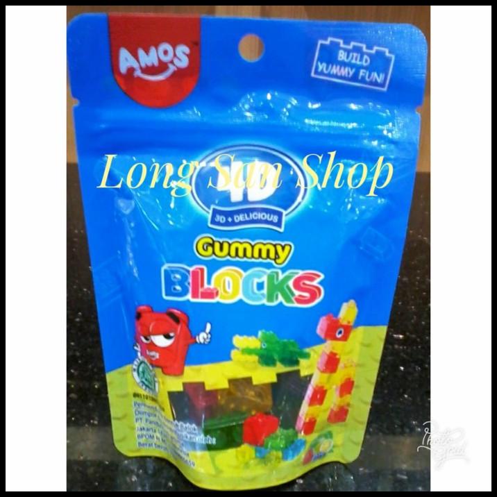 

Amos 4D Gummy Blocks 72 Gr - Permen Impor