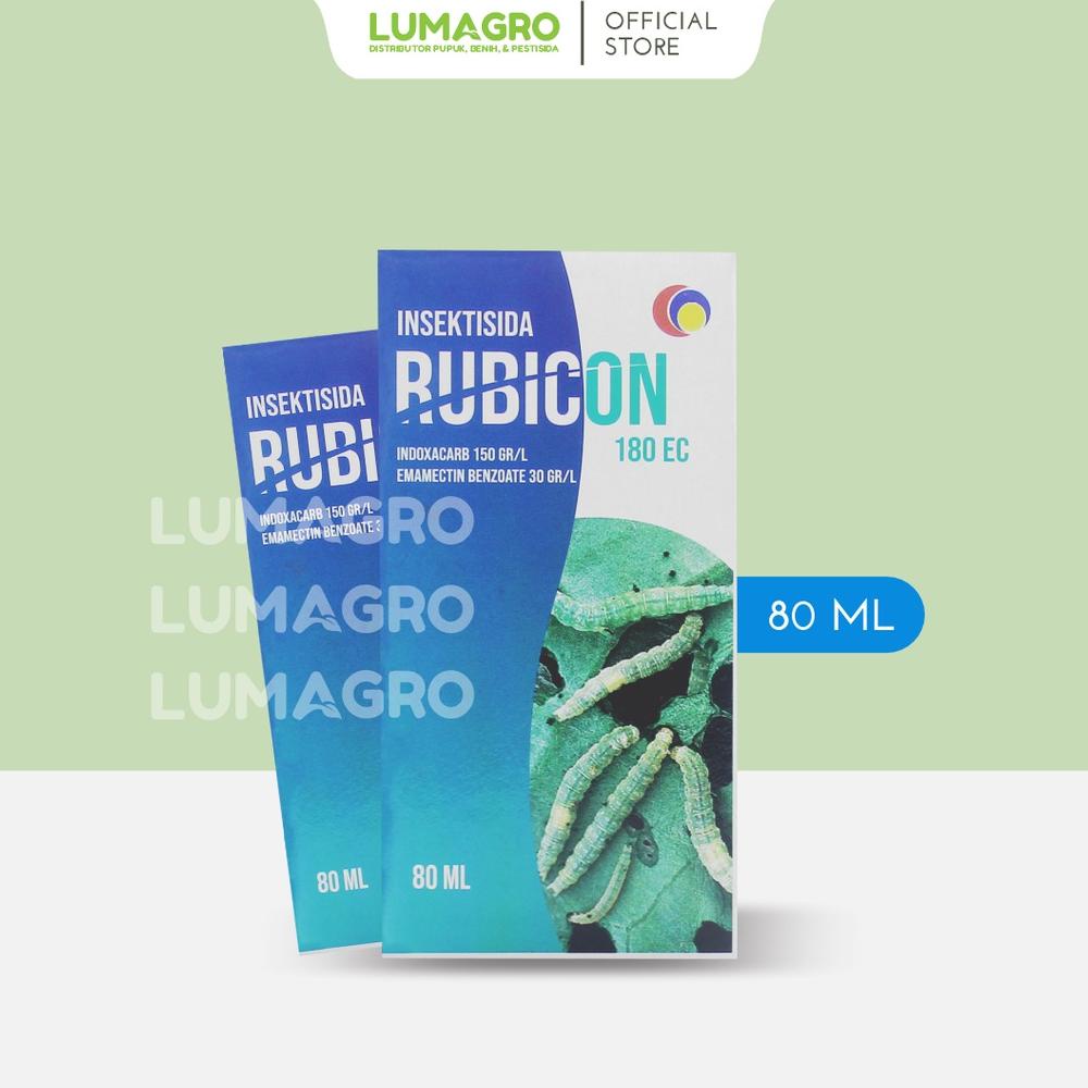 Insektisida Rubicon 180EC 80ml Indoksakarb Emamektin Benzoat Obat Penggerek Daun Ulat Grayak Kutu La