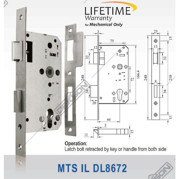 ✅Sale Body Kunci Dekkson Mortise Lock Dekkson Mts Il Dl8672 Sss Limited