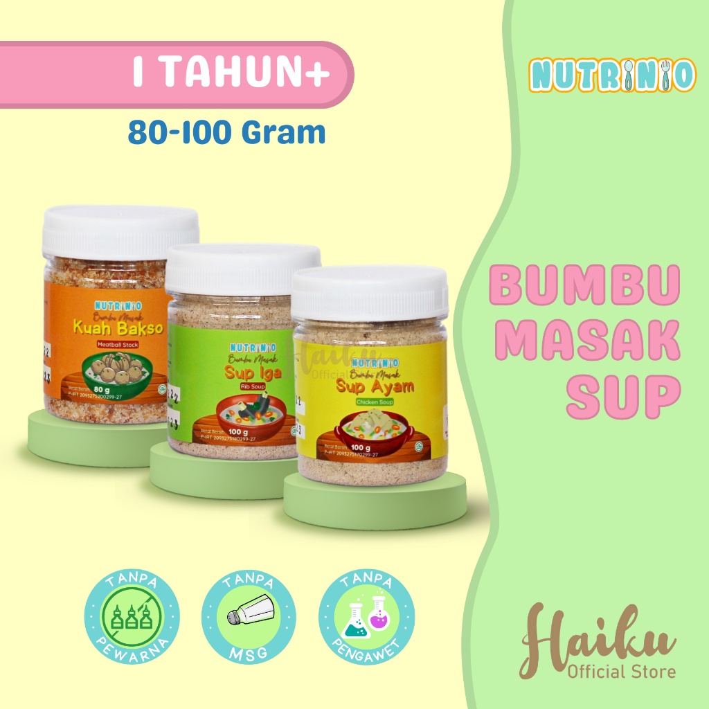 

Bumbu Sup Mpasi Non Msg Nutrinio / Sup Ayam & Sup Iga 100 Gram