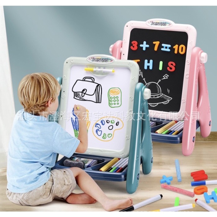 

Mainan Edukasi Anak Terbaru Papan Tulis 2 Sisi / Whiteboard Blackboard Berkualitas
