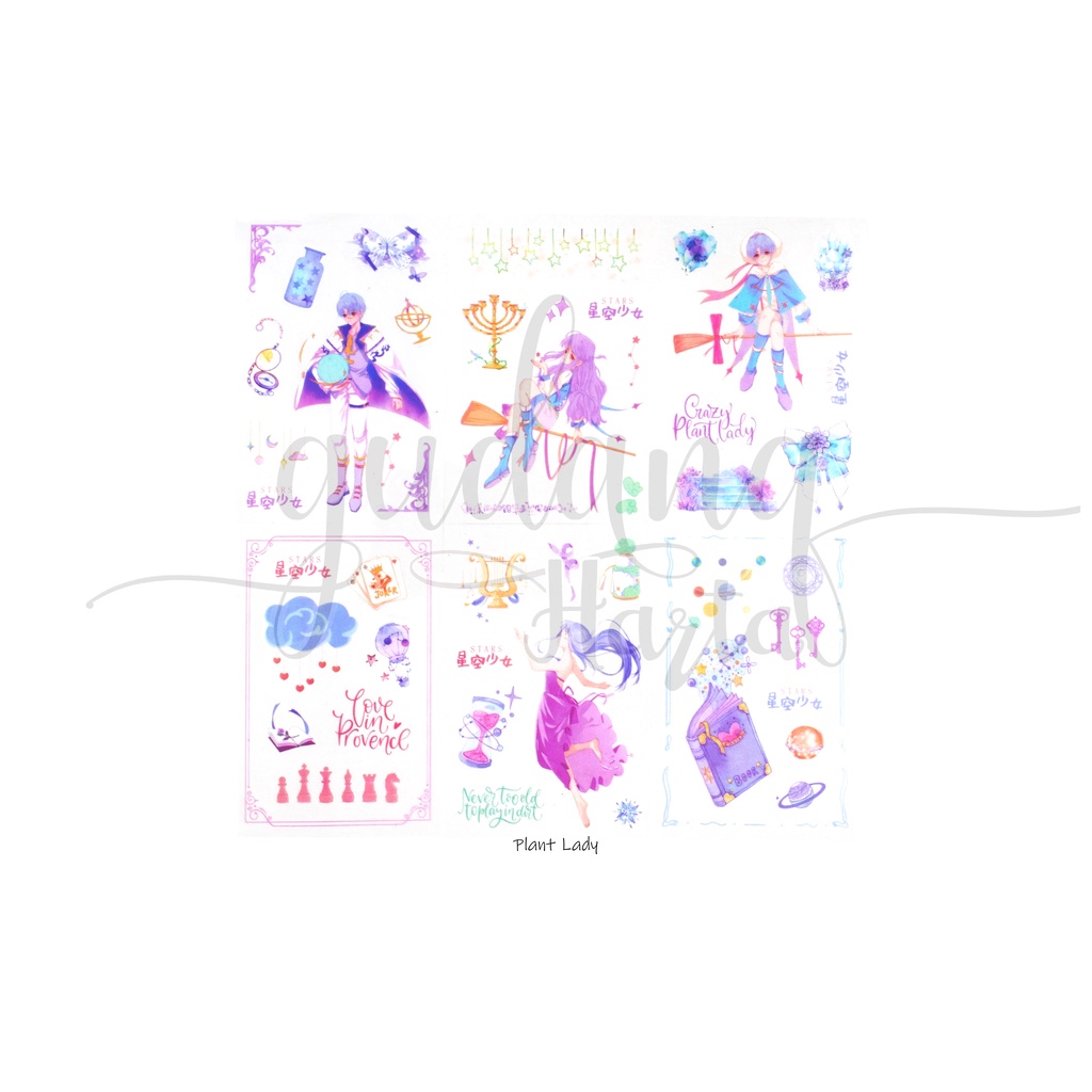 

Stiker SET ISI 6 Korean Manhwa Style Sticker Motif Korea DIY Scrapbook GH 303100