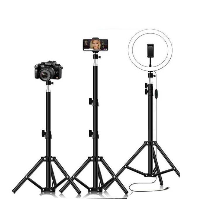 Terbaru Phone Holder Tripod Dudukan Hp Kamera Ring Light 1,3 Meter 3118 Berkualitas