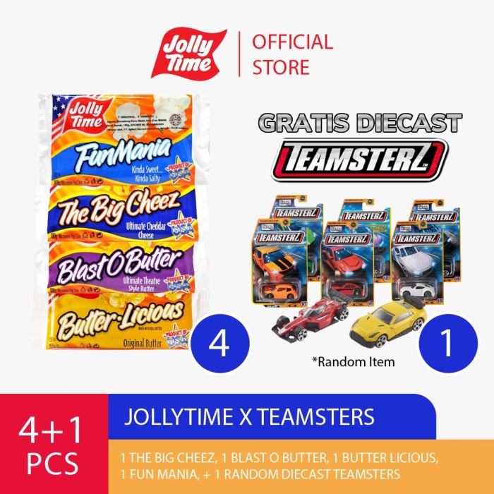 

Terlaris Jolly Time Microwave Popcorn 4 Flavour - Free Gift Merchandise