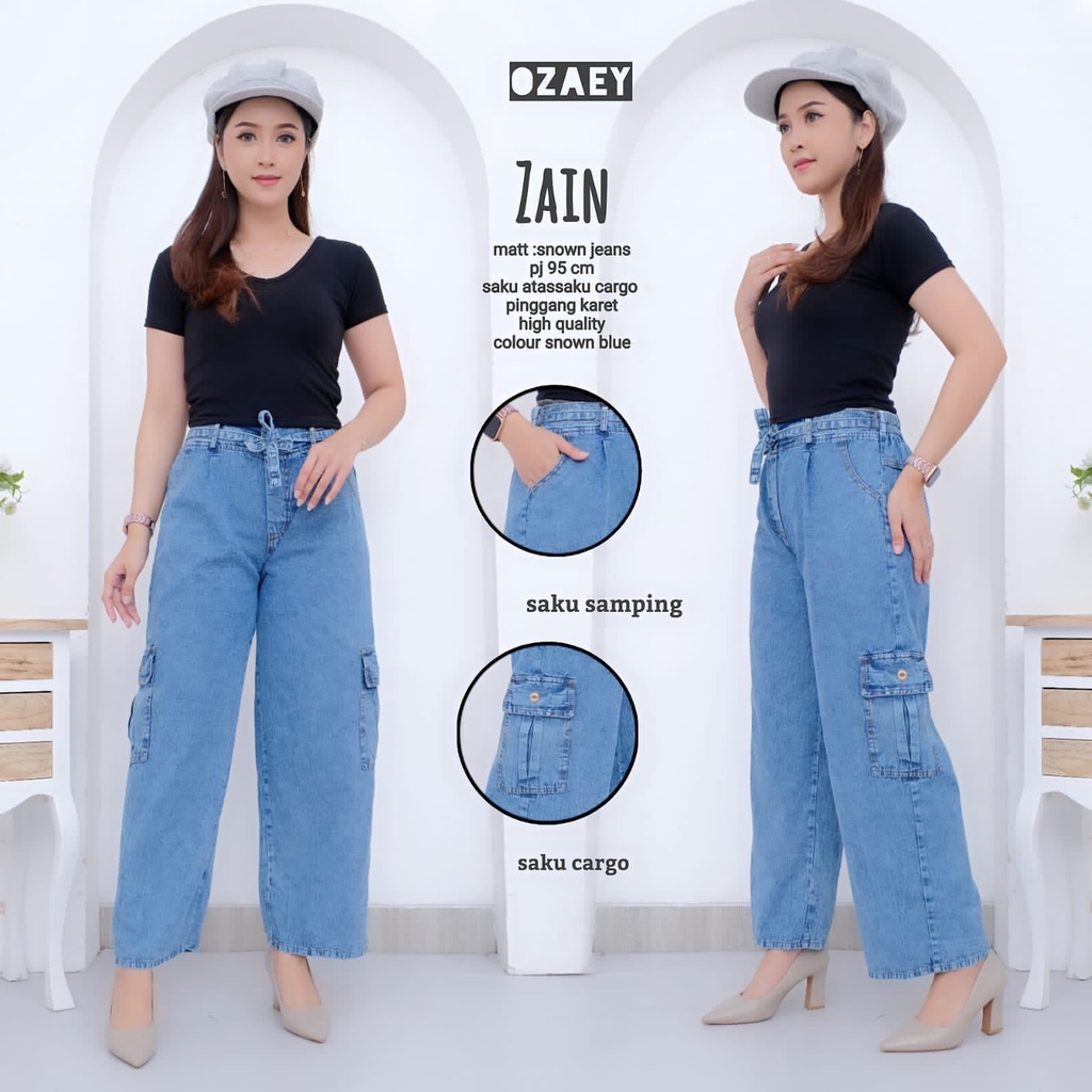 ZIKA KULOT JEANS CARGO WANITA