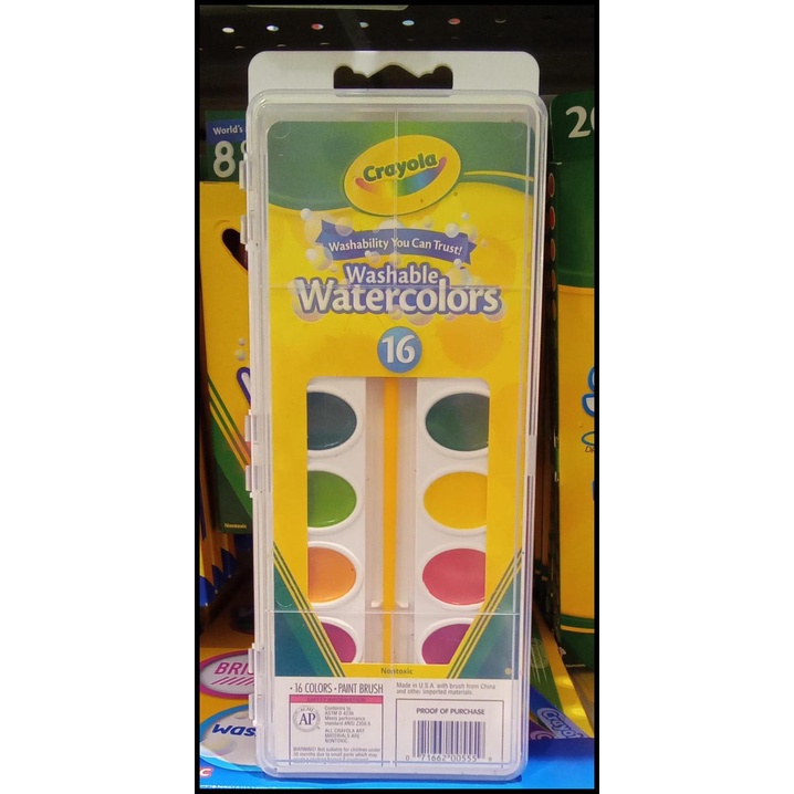 

TERMURAH SALE: CRAYOLA WASHABLE WATERCOLORS 16 CAT AIR ORIGINAL !!!