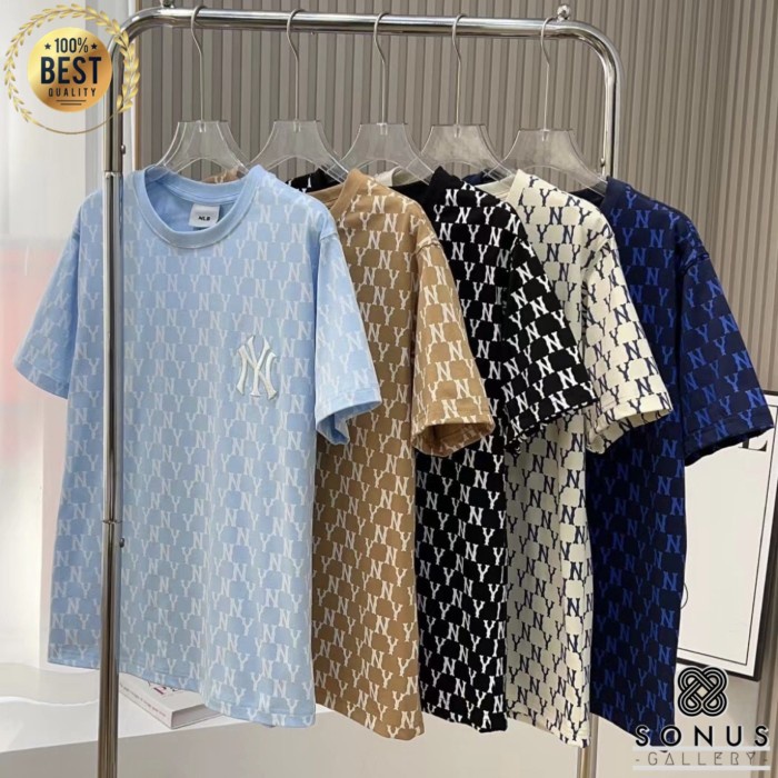 Hards Baju Tshirt Full Basic Monogram Mlb Korea Import High Quality Sablon