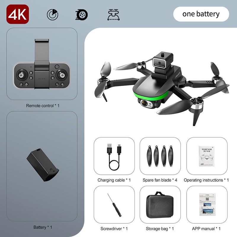 Drone S5S Definisi Tinggi 4K Kamera Ganda Drone Fotografi Udara, Dapat Dilipat 6 Tingkat Tahan Angin