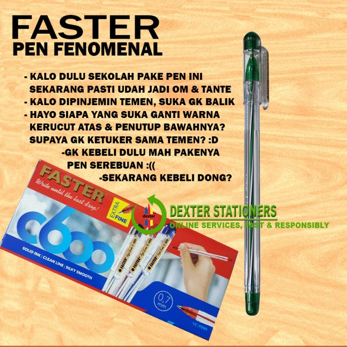 

FASTER C600 PULPEN SEKOLAH DAN KANTOR/ PEN FASTER C600