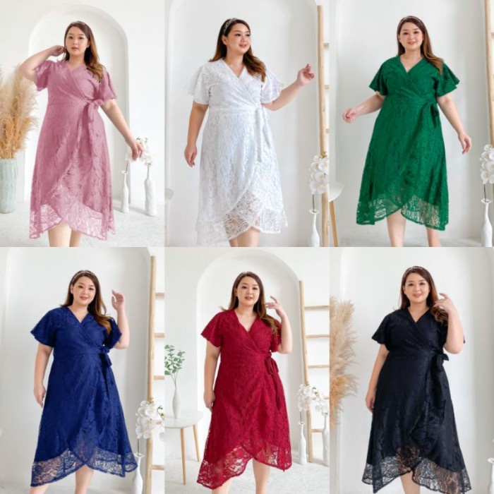 CALLISTA Jumbo Bigsize Dress Dress Jumbo Dress Wanita Pesta Brokat Upd