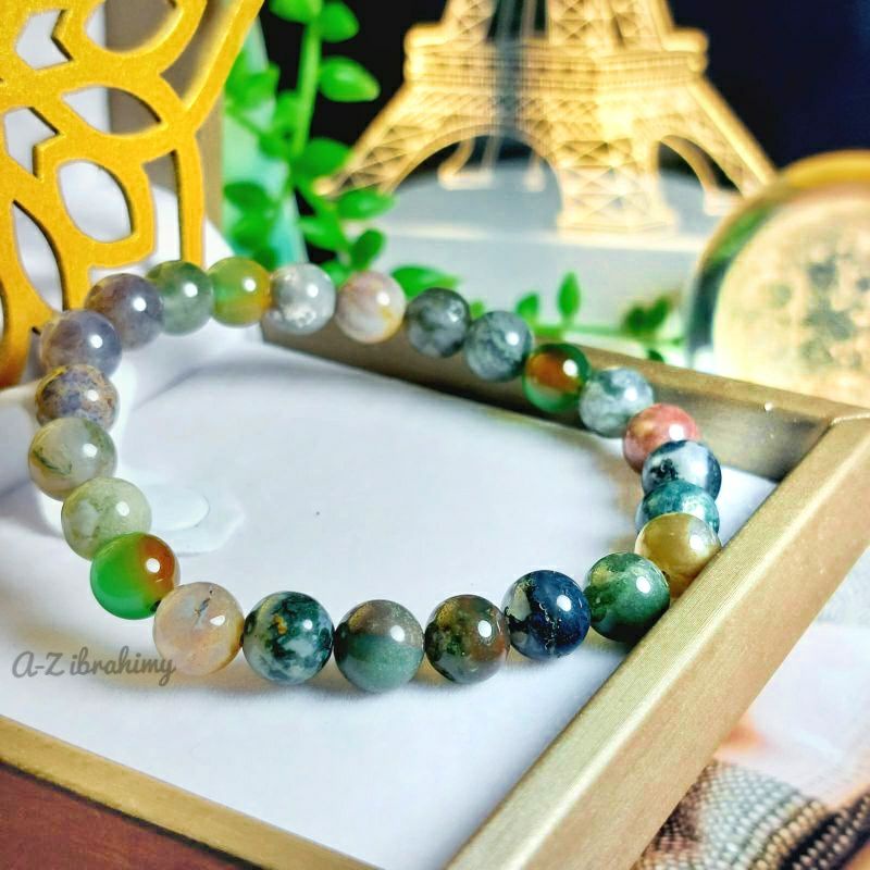 Gelang Batu Natural Pancawarna Garut Edong Ori Pw Garut top Quality - Gelang Unisex