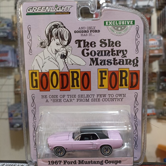 PROMO GREENLIGHT GOODRO FORD 1967 FORD MUSTANG COUPE PINK TERLARIS