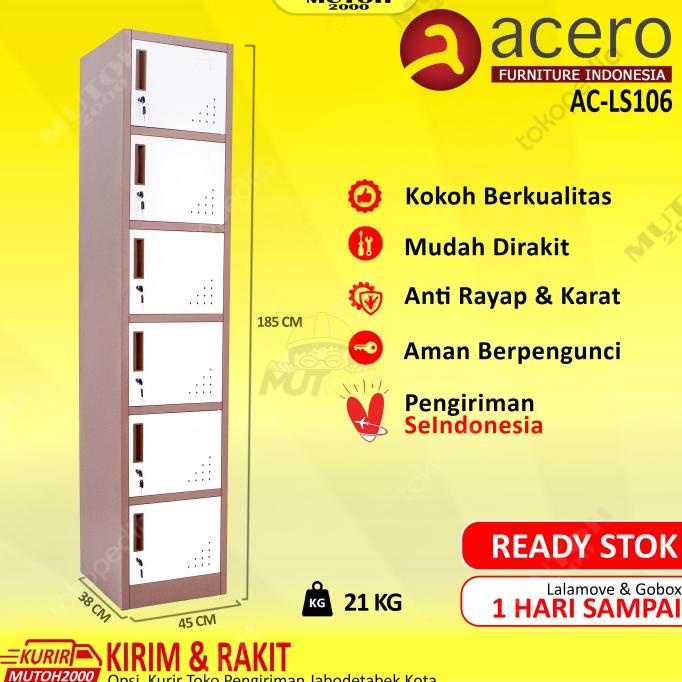 

Best Seller Acero Ac-Ls106 Loker Besi Locker Besi 6 Pintu Full Plat Limited Edition