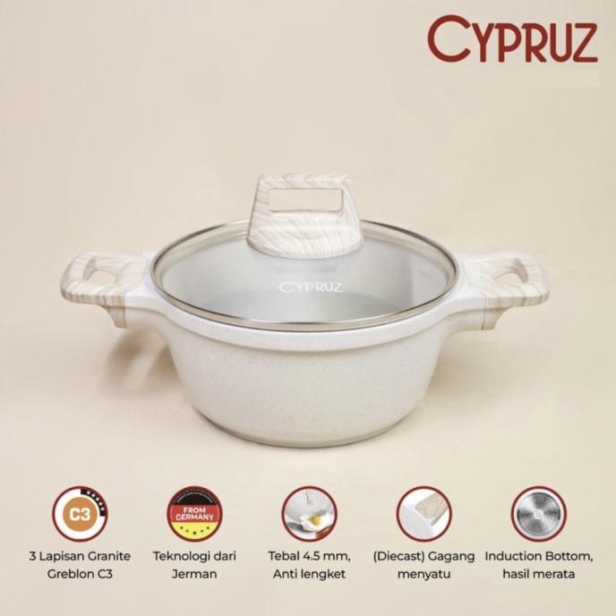 .........] White Granite Diecast Casserole GREBLON Cypruz PI-0831