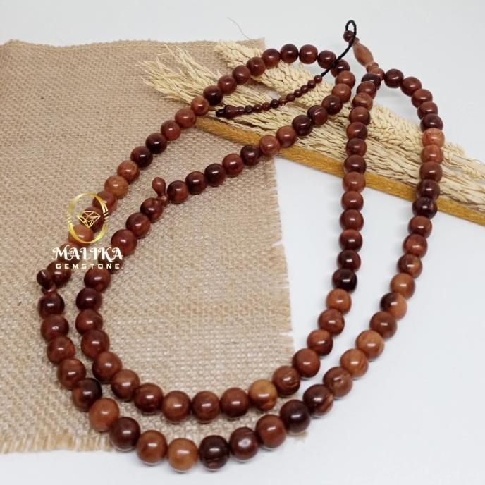 TASBIH 10 MM KAYU KOKKA / KAOKA / KAUKAH 99 BUTIR 100% NATURAL