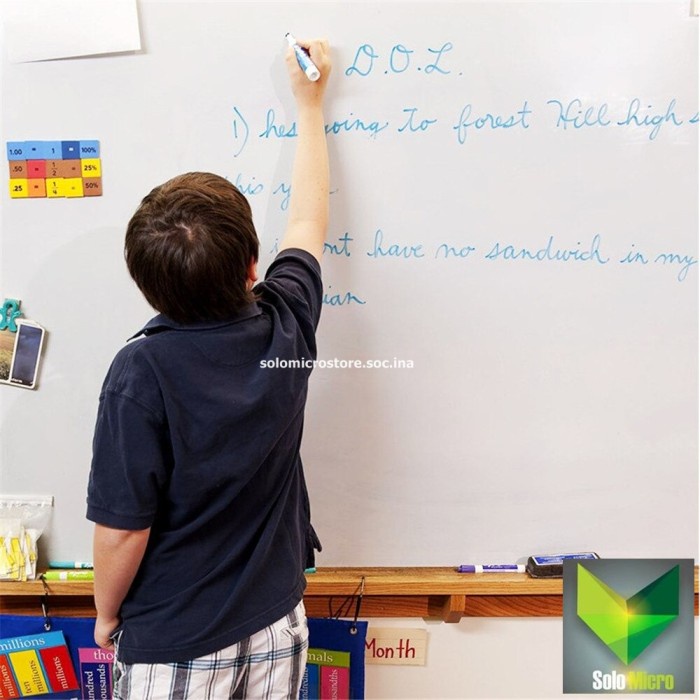 

H&F Stiker Dinding Papan Tulis Whiteboard Flexible 200 x 45 cm Putih