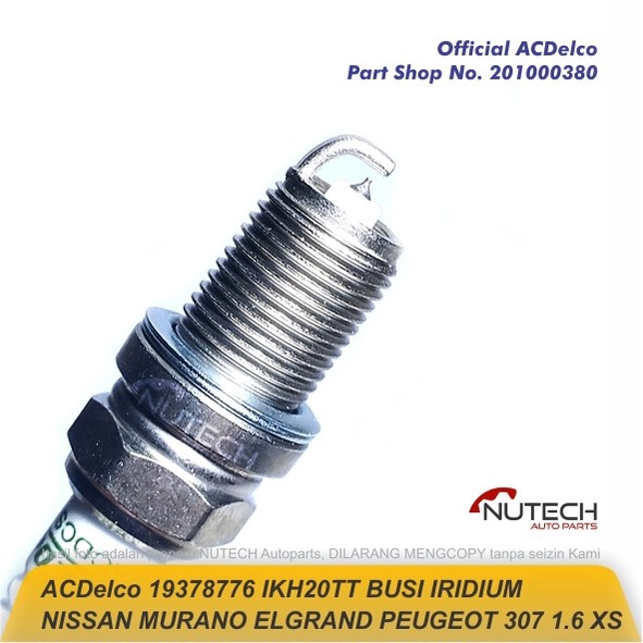 BUSI IRIDIUM IKH20TT NISSAN MURANO ELGRAND PEUGEOT 307 1.6 XS ACDELCO (NAUZATECH AUTOPARTS)