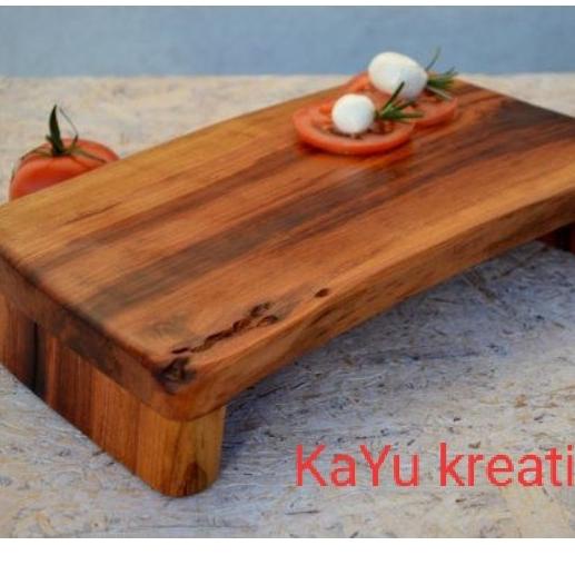 Talenan Kayu Besar Pake Kaki Dingklik20X40X5Cm