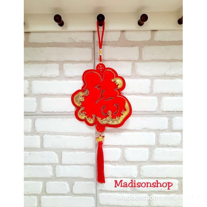 

New Sale Dekorasi Fuk Busa Beludru Merah Emas Gantungan Imlek Hoki Murah Original